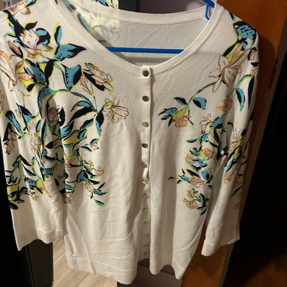 Sweater, EUC, Unbranded Size Large, Super Lightweight Cardigan, Beautiful Colors - Picture 4 of 6